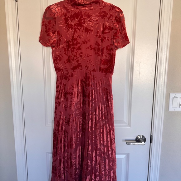 Harlow Pleated Devore Dress Size 4 By Whistles - Picture 4 of 12